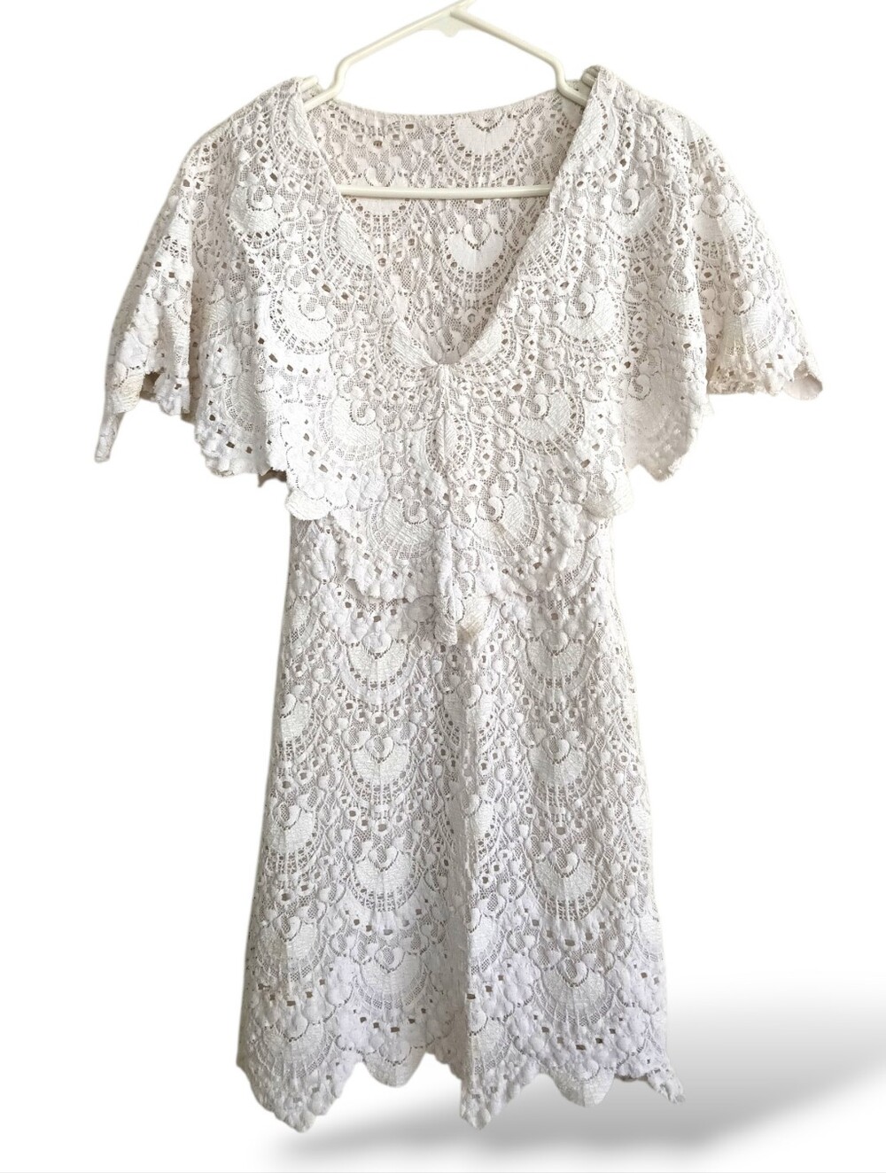 Nightcap White Crochet Lace Mini Dress Bodycon Femme Bridal Sexy Prairie Western